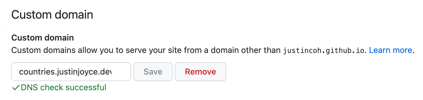 Using a custom domain for github pages | Justin Joyce