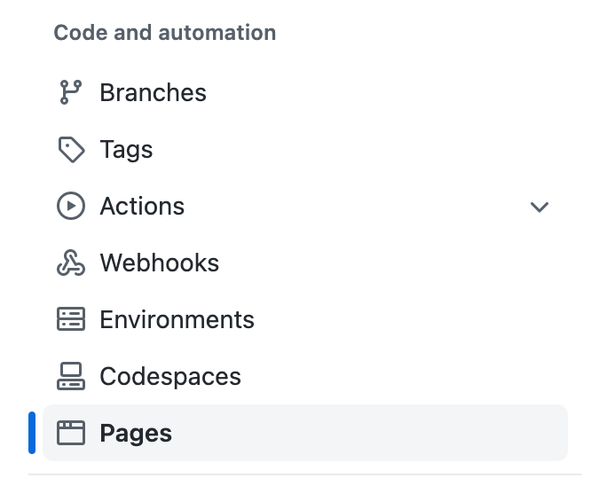 github pages settings