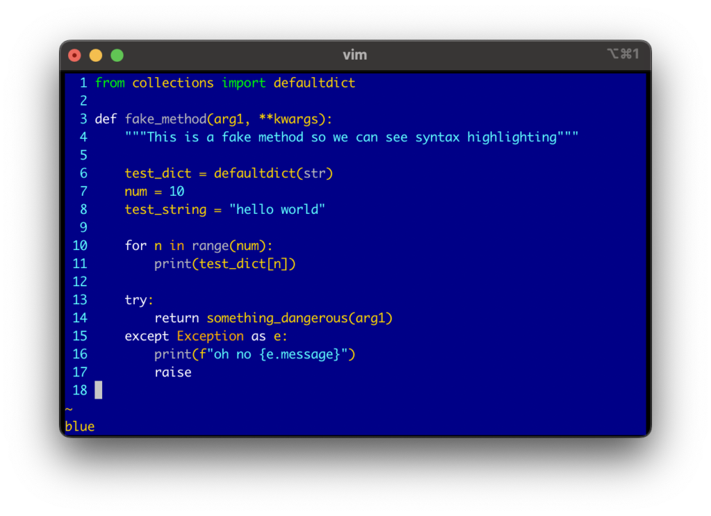 vim blue theme