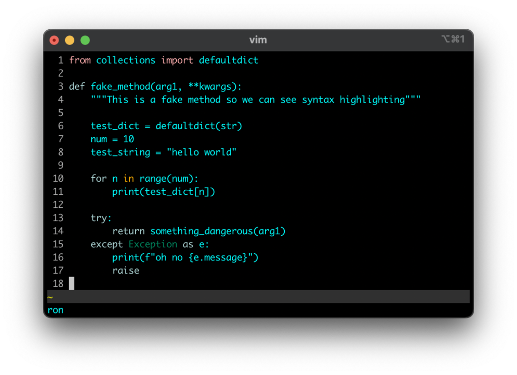 vim ron theme